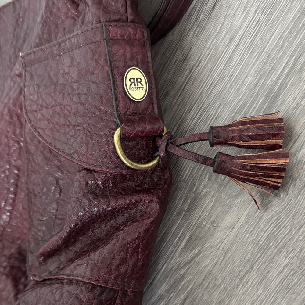 Burgundy Faux Leather Hobo Bag - Picture 11 of 11